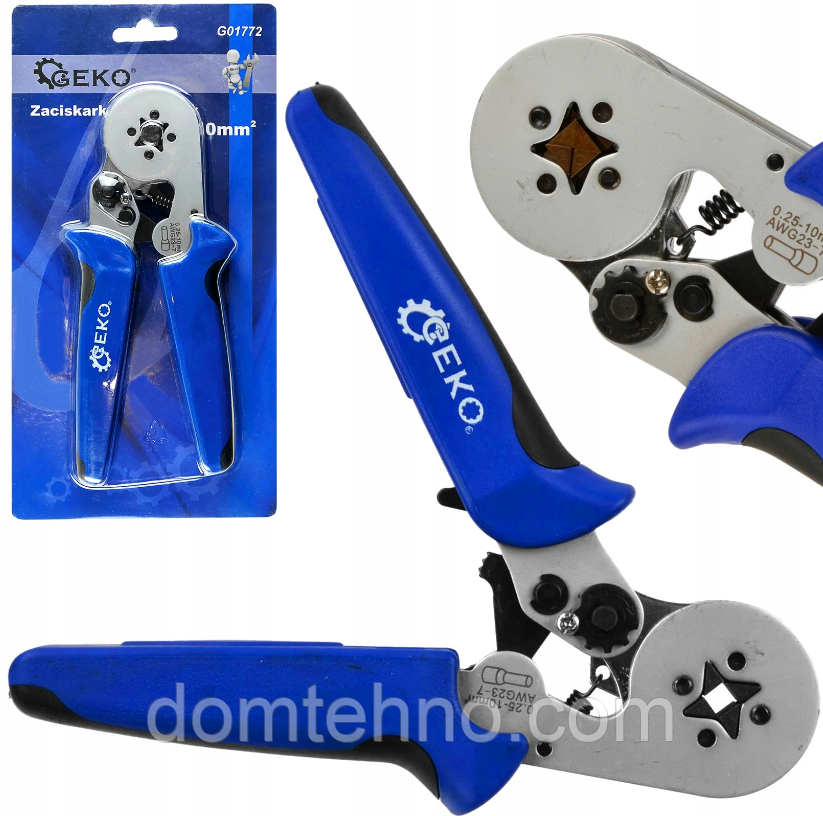 Кримпер для наконечників 0,25-10мм2 Geko G01772