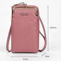 Женская Розовая сумка кошелек клатч с отделением для телефона через плечо кошелек сумка-портмоне