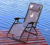 Складной шезлонг, кресло с подножкой для сада и отдыха 176X65X106 см Garden Line LEZ2722