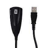 Звукова карта USB 2 каналу TRY 5Hv2 Sound 7.1 кабель 0,15 м із феритом чорний, фото 7