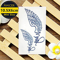 Наклейка для тела тату "Крылья ангела" - размер стикера 10*6см