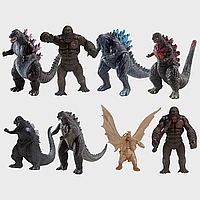 Набор фигурок 8в1 Годзилла против Кинг-Конга, 8в1, 9 см - Godzilla vs King Kong, 8in1 *