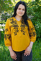 Женская вышиванка розы, Стильная женская рубашка в цветочек, Украинская вышивка крестиком
