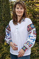 Украинская вышитая рубашка женская, Стильные блузки и рубашки для женщин, Эффектная женская рубашка, S