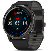 Смарт-часы Garmin Venu 2, GPS, Wi-Fi, Black + Slate, Leather, GPS (010-02430-21) zb