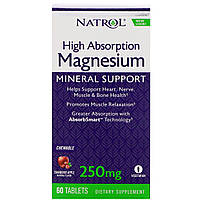 Магний Natrol, 250 мг 60 жевательных таблеток (24663)