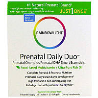 Вітаміни + Риб'ячий жир для вагітних, Rainbow Light, Prenatal One plus Prenatal DHA Smart Essentials, 30 капсул