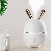 Зволожувач повітря Humidifier Rabbit міні нічник 2в1 з LED підсвічуванням зайчик з вушками m