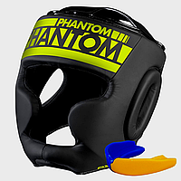 Боксерський шолом Phantom APEX Full Face Neon One Size Black/Yellow (капа в подарунок) *