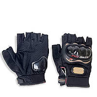 Перчатки Pro-biker MCS-04 с костяшками защитой беспалые тактические черные пробайкер военные спортивные m