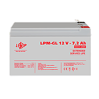 Акумулятор гелевий LPM-GL 12V - 7.2 Ah m