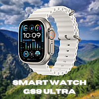 Умные наручные Смарт часы унисекс с NFC | Наручные часы Smart Watch GS9 Ultra 49mm. Серебряный