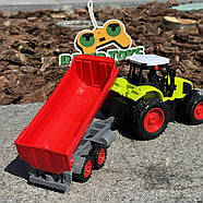 Трактор на радіоуправлінні SUPER FARMER з причепом | Машинка на пульті управління | Іграшки на радіокеруванні, фото 3