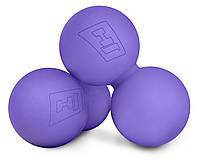 Силиконовый массажный двойной мяч 63 мм Hop-Sport HS-S063DMB фиолетовый m
