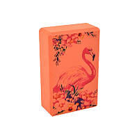 Блок для йоги "Фламинго" MS 0858-13(Orange) EVA 23 х 15 х 7,5 см kz