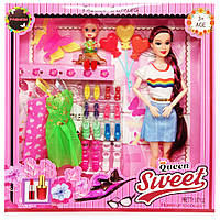 Игровой набор Кукла с дочкой "Quenn Sweet" 313K43(Blue) с аксессуарами kz
