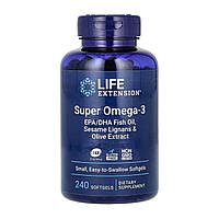 Super Omega-3 EPA/DHA Fish Oil Sesame Lignans & Olive Extract - 240 softgels