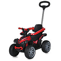 Детская каталка-толокар Bambi Racer M 5782EL-3 красный, c родительской ручкой , Time Toys