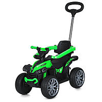 Детская каталка-толокар Bambi Racer M 5782EL-5 зеленый, c родительской ручкой, World-of-Toys