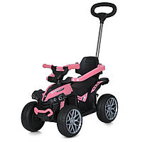 Детская каталка-толокар Bambi Racer M 5782EL-8 розовый, c родительской ручкой, World-of-Toys