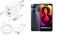 Сетевое зарядное устройство для Infinix Smart 8 HD, 20W, Tupe-C + USB-A Dual Fast Charger