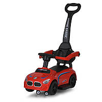 Детская каталка-толокар Bambi Racer M 5785-3 красный, c родительской ручкой, World-of-Toys