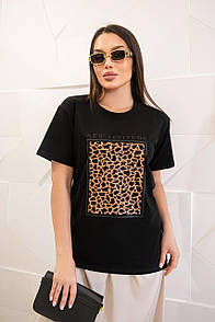 Стильна літня жіноча футболка з леопардовим принтом "Jungle"