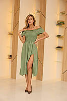 Сукня жіноча із креп-жатки на резиночці (Норма і полубатал), фото 8