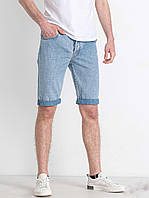 Мужские стильные шорты, джинсовые, классические в голубом цвете, 29-36