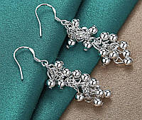 Женские серьги-висюльки с бусинами из стерлингового серебра 925 пробы