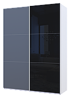 Шкаф купе Doros G-Caiser Белый Графит/Черный 1 ДСП / 1 стекло / 3 части 180х60х240 (42005095)