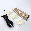 Машинка для стрижки волосся Gemei GM-6113 акумуляторна, чоловіча машинка для гоління. Колір: золотий, фото 9