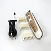 Машинка для стрижки волосся Gemei GM-6113 акумуляторна, чоловіча машинка для гоління. Колір: золотий, фото 10