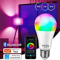 Умная светодиодная лампочка Tuya E27, блютуз Bluetooth RGB лампочка, 220 В. Умный дом