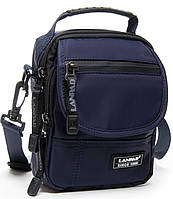 Мужская сумка из ткани Lanpad синий барсетка для парня Seli Чоловіча сумка з тканини Lanpad синій барсетка для
