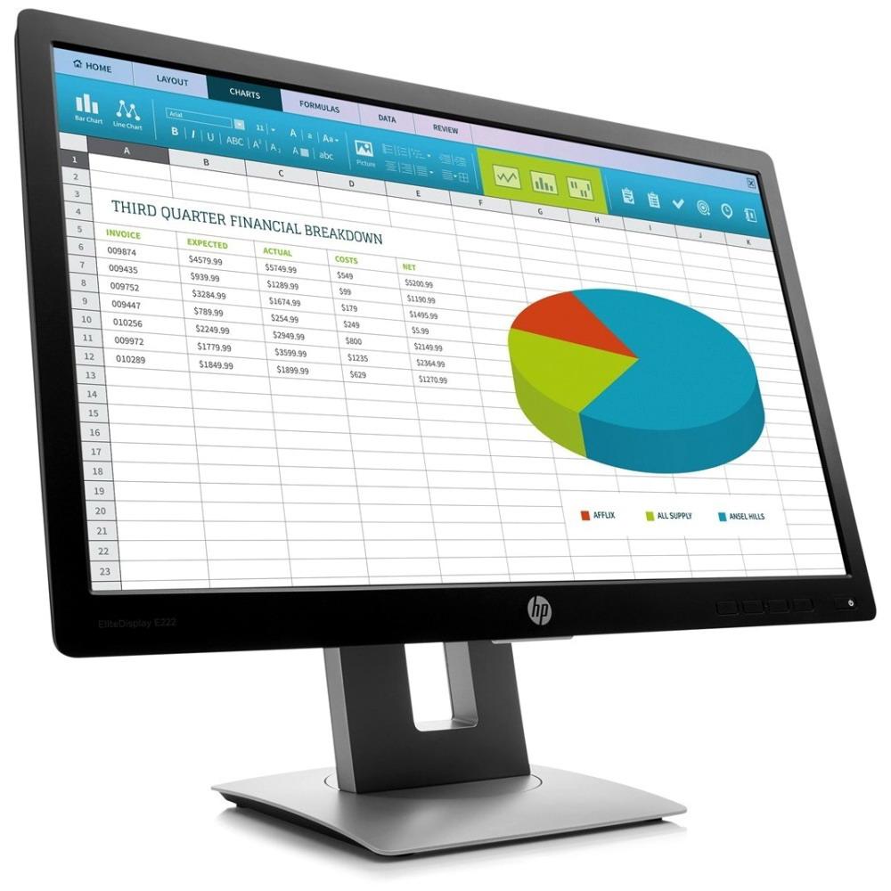 Монітор 22" FullHD 1920*1080 IPS HP E222 LED VGA HDMI DP USB*2 Pivot чорн.+сріб. бв A- Гар.12міс!