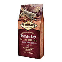 Сухой корм для кошек крупных пород Carnilove Cat Duck & Turkey Large Breed 6 кг (утка и индейка) e