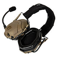 Наушники (гарнитура) тактические HD16 под шлем (Бежевый) «Ф-С»