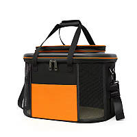 Рюкзак - переноска для кошек и собак 32х21х35 CosmoPet  CP-45 Black - Orange «Ф-С»