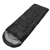 Спальный мешок (спальник) одеяло с капюшоном E-Tac SB-01 Black «Ф-С»