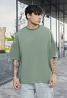 Футболка Staff green basic oversize мужская зеленая оверсайз стаф Salex Футболка Staff green basic oversize