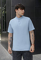 Поло Staff blue low мужская праздничная стильная футболка на лето стаф Salex Поло Staff blue low чоловіча