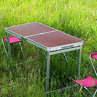 Раскладной стол (бордовый) усиленный для пикника, стулья