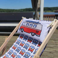 Кресло шезлонг раскладной для пляжа и бассейна деревянный, лежак пляжный Volkswagen «Ф-С»