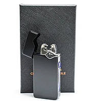 Импульсная зажигалка Lighter Classic USB 315 Черная электро-импульсная зажигалка, подаруток чоловіку «Ф-С»