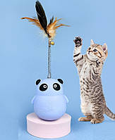 Игрушка кормушка для котов Панда 10808 8.5х25 см голубая p