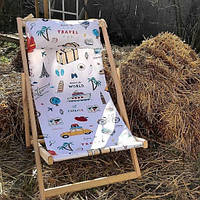 Кресло шезлонг раскладной для пляжа и бассейна деревянный, лежак пляжный Travel «Ф-С»