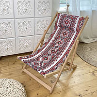 Кресло шезлонг раскладной для пляжа и бассейна деревянный, лежак пляжный «Ф-С»