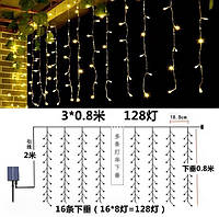 Гірлянда вулична на сонячній батареї на 128 лампочок 13707 3х0.8 м жовта i