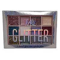 Палітра тіней для повік FAB Factory Glitter 12 кольорів (116712)